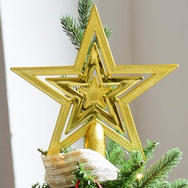 Dancepandas Christmas Tree Topper Star Christmas Tree Plastic Decoration