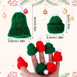 24 Pieces Christmas Mini Knitting Hat Cute Mini Knitting Doll Hats Mini Hats for Crafts Miniature Hats for DIY Hair Accessories Crafts (Red and Green)