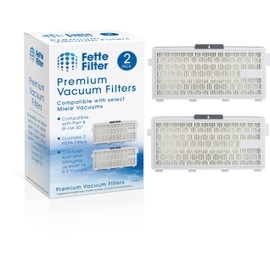 Fette Filter - Paquete de 2 filtros HEPA compatibles con Miele AirClean SF-HA 50 filtro para modelo # S4, S5, S6, S8, S8000, S8999, S6000, S6999, S5000, S5999, S4000, S4999, Complete C2 y 3 C3