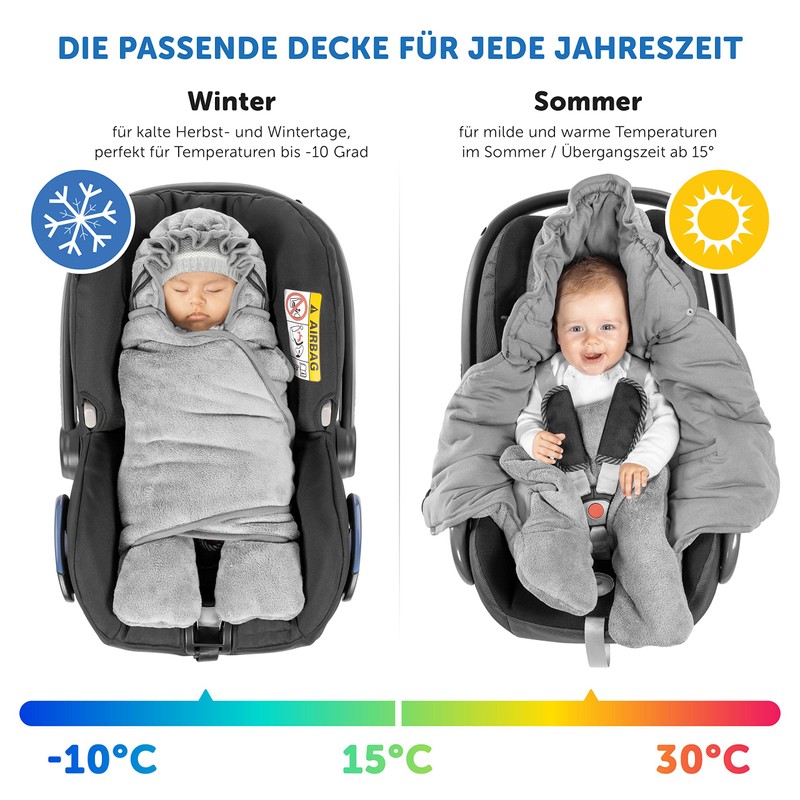 ZAMBOO Winter Baby Car Seat Wrap Blanket with Legs and