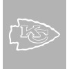 Unbranded Kansas City Chiefs Vinyl Decal - White, 4"