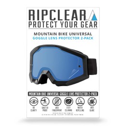 RIPCLEAR Mountain Bike Goggle Lens Protector (Tear Off Alternative) PROTECTS WHILE YOU RIDE - Mountain Bike, MTB, Downhill Goggle Lens Protectors Crystal Clear 2-Pack Fits All MTB Goggles