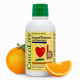 ChildLife Essentials® | Liquid Calcium with Magnesium 16 Fluid Ounces (473 mL) Natural Orange Flavor Liquid Formula | Calcio Líquido con Magnesio 16 onzas líquidas (473 ml) de fórmula líquida con sabor a naranja natural