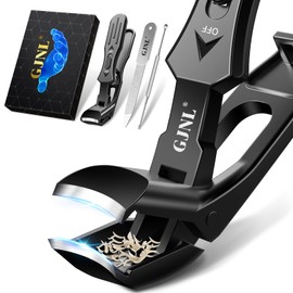 Angled Head Toe Nail Clippers for Thick Nails, Christmas Gifts Stocking Stuffers Fillers Gifts for Men, Xmas Secret Santa Presents for Dad Him Who Have Everything Heavy Duty Mess Free Nail Clippers