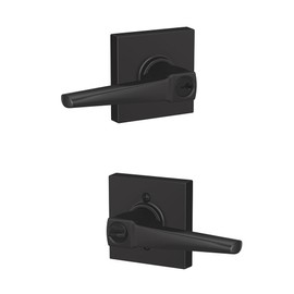 SCHLAGE F51A ELR 622 COL Eller Lever with Collins Trim Keyed Entry Lock, Matte Black