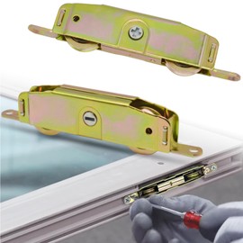 Sliding Patio Door Rollers Replacement Hardware Fits Jeld Wen, Truth Part #31761A, Milgard, Marvin, 1-1/4" Steel Ball Bearing Wheels, 5-3/4" H.C., Side Adjustable, 2 Pack