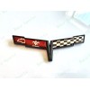 AUTO 2PC Black FRONT NOSE Rear Gas Lid Crossed Flag