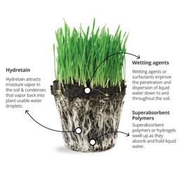 Hydretain Root Zone Moisture Manager - Drought Protection and Moisture Control for Lawns, Gardens, Containers - Reduces Watering, Delays Wilt - Covers up to 6,000 Sq Ft (15 lbs, Granule)