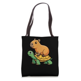 Cute Capybara and Turtle Backpack Riding Animal Lover Tote Bag