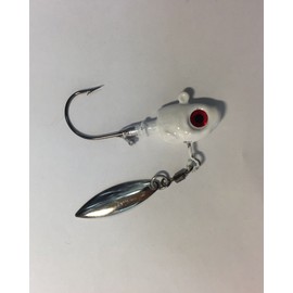 JL (20) 3/4 Oz Underspin Jigs 5/0 Mustad Ultra Point #31/2 Willow  Roller Swivel