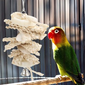 VINGVO Taidda- Corn Husk Bird Bite Toy, Hanging Bird Toy, Husk Safe for Bird Chew Toy Bird Toy Hanging