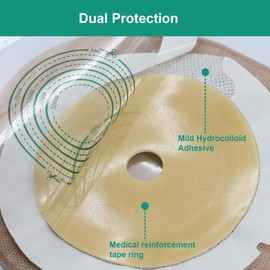 VLOOKUP 20PCS Urostomy Bags,One-Piece Drainable Pouches with Measure Card for Ileostomy Stoma Care