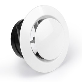 LALAGO 1 x Round Disc Valve, 100 mm, Round Ventilation Grille, White ABS, Creatable Ventilation Grille, Exhaust Grille, Air Grille, Vent Cover for Exhaust Fan Ventilation