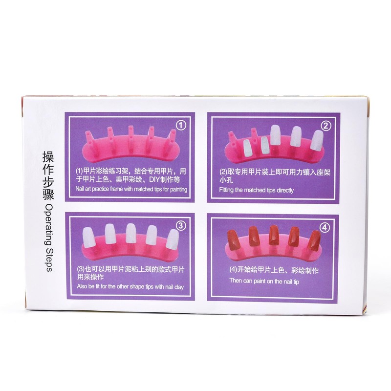 Rolabling 3pcs False Nail Art Tips Practice Display Stand Tool