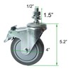 AAGUT 4 Inch Brake Stem Casters 1/2"-13x1-1/2", Swivel Stem Caster,