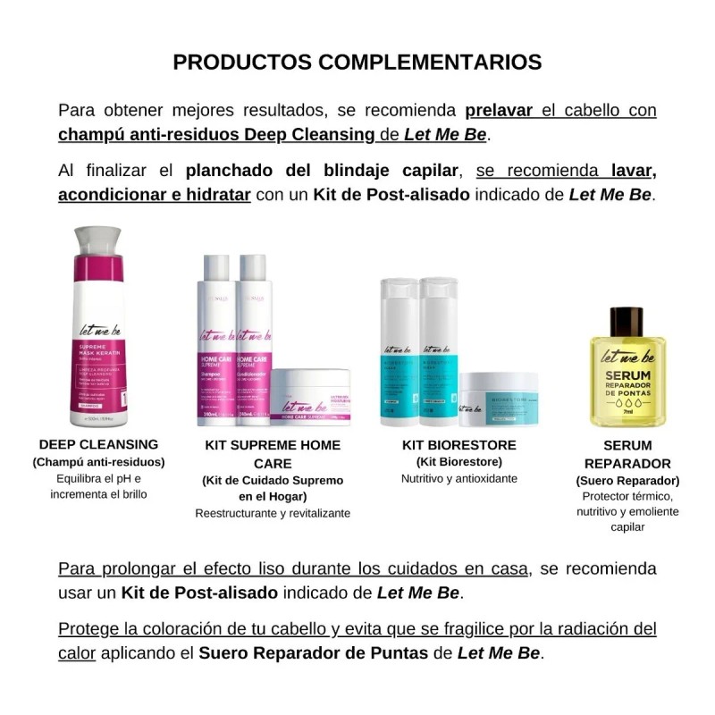 Tratamiento Cauterizador Let Me Be 500 Ml Blindaje Capilar