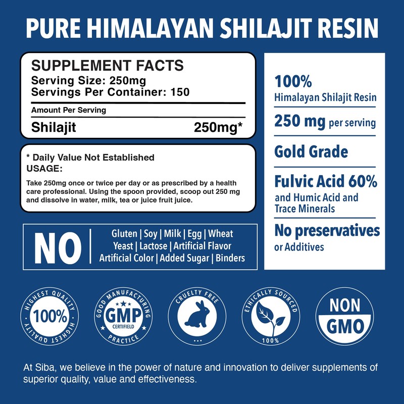 Siba Pure Himalayan Shilajit Resin for Men & Women -