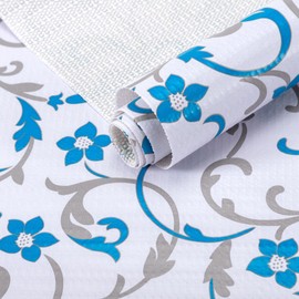 12Inch x 120Inch Blue Shelf Liner Non Adhesive Kitchen Drawer Liner Pantry Liner for Shelves Cupboard Liner Kitchen Cabinet Cover Easy to Trim