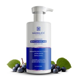 Mannlich 2% Salicylic Acid Body Acne Wash for Men (300 ml) - Bacne Clear Body Wash Men Shower Gel - 3% Niacinamide Prevents Body Acne, Exfoliates & Nourishes Skin - Suitable for All Skin Types - Para