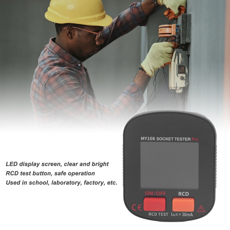Digital Display Socket Tester LED Screen Ground Wire Receptacle Detector