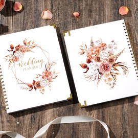 Wedding Planner - Wedding Planner Book and Organizer for the Bride, Wedding Planning Book with Tabbed Sections, 8.5" x 11", Hardcover + Metal Corner + 5 Inner Pockets + Sticker