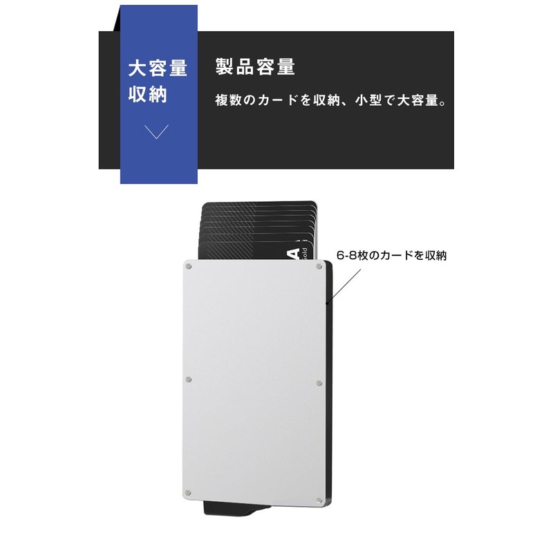 Logic Slim Anti-Skimming Card Case, Aluminum, Security Goods, Anti-Magnetic, For