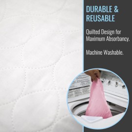 DMI Pink Washable Incontinence Bed Pads Pack of 4 Ultra Absorbent 34x36 Inches
