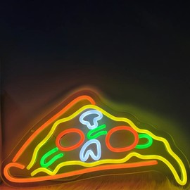 AONXJSIGN 15.7in Pizza LED Neon Sign, Powered by USB Fun Wall Art Light Decor for Home Decoration,Neon Signs for Bedroom, Living Room,wall decor,Store,Shop Commercial Wall Decor Luminescent Signboard