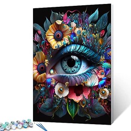 Sunflower Eyes DIY Paint by Numbers for Adults Beginner Students Oil Painting Acrylic Paint by Numbes Kits on Canvas Painting Kit Gifts Arts Crafts for Home Bedroom Decor 16x20inch Frameless