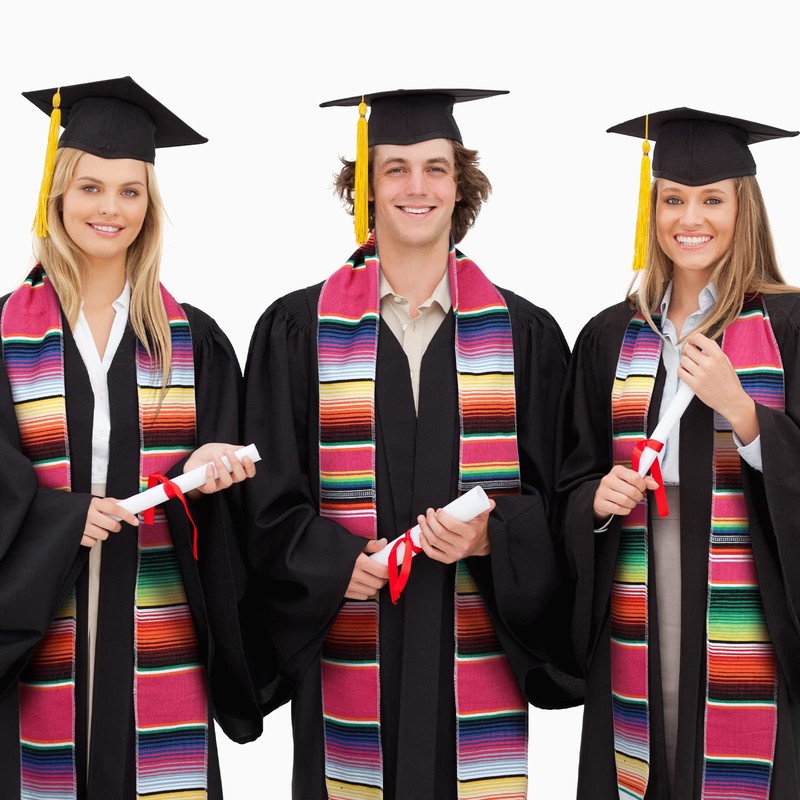 Berlune 8 Pcs Mexican Graduation Sash Hispanic Serape Graduation Stole