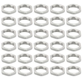PATIKIL M10 x 1.0 Steel Hex Nuts, 60 Pack, Metric Thread, Galvanised Fittings, Nuts, Screw, Bolts, Mounting Parts for Lamps, Machines, Repair, 2.6 mm Height
