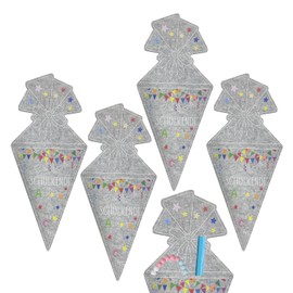 Scinzene 5 Felt School Cones Girls – Reusable Gift Bags for School Enrolment 2025 – Perfect School Gift for School Children