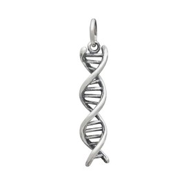 Generic DNA Strand Double Helix Gene Biology Genetics 3D 925 Sterling Silver Charm Pendant Traditional Bracelet Dangle, TIN6077