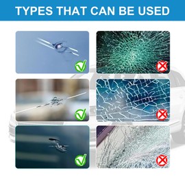 wimony Glass Scratch Repair Kit 22Pcs，Windscreen Chip Repair Kit，t for Windscreen Crack with Repair Half-Moon Cracks, Cobwebs or Long Line Crack