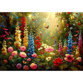 EOBROMD Flower Diamond Art, 5D Butterfly Diamond Painting Kits for Adults, Full Round Drill Diamond Art Kits, Crystal Art Kits for Home Wall Decor Gifts 30x40 cm