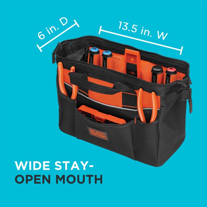 BLACK+DECKER Tool Bag, 12-inch (BDST500001APB)