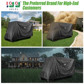 10L0L 4/4+2 Passenger Golf Cart Cover Fits for Yamaha EZGO Club Car,Waterproof 420D Oxford Fabric,Windproof Golf Cart Covers with 3 Zippers