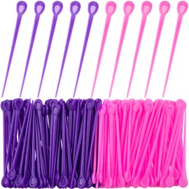 Pndeyo 100pcs Brush Roller Pick, Plastic Hair Curler Locking Tools, Hair Roller Pin Rod Crochet Accessories for Woman Curling Styling- Purple & Pink
