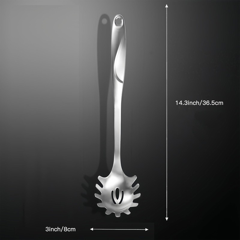 IMEEA 14.3-Inch Spaghetti Spoon Pasta Server SUS304 Stainless Steel Pasta
