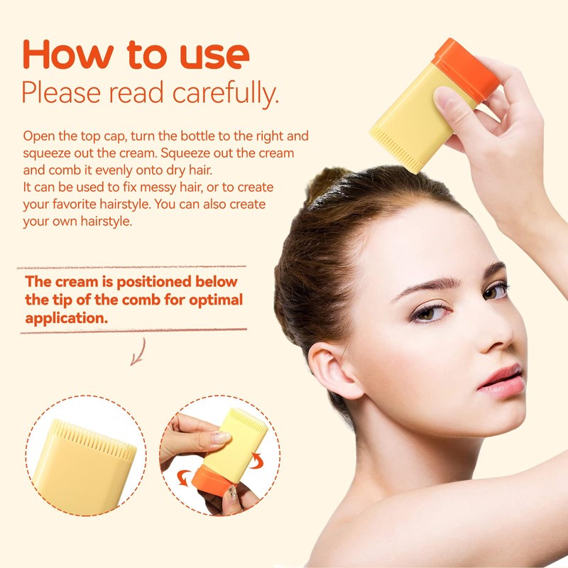 Hair Wax Stick For Styling - 2-in-1 Design With Built-in