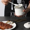 HAOTOP Porcelain Salt Bowl with Lid and Spoon,Ceramic Sugar Bowl