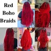 Gozill Red Boho Braiding Hair Pre stretched