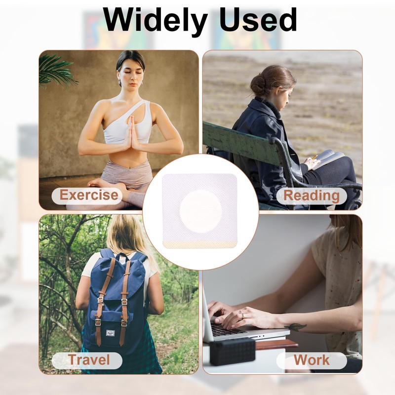 40pcs Castor Oil Wrap for Belly Button, Self-Adhesive Organic Cotton