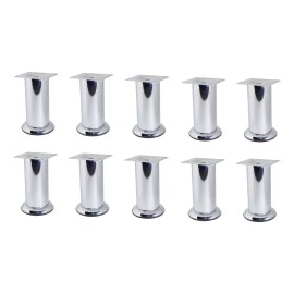 Herrajes Guerrero Pata Para Mueble O Sala 10 Cm Altura Paquete De 10 Cromo