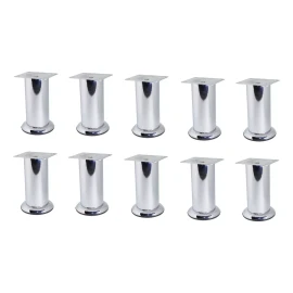 Herrajes Guerrero Pata Para Mueble O Sala 10 Cm Altura Paquete De 10 Cromo