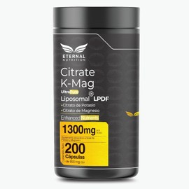 Citrate K + Mag – Citrato de Potasio y Citrato de Magnesio | 200 Cápsulas (1300mg por Porción) | Electrolitos Naturales | Eternal Nutrition – Ingredientes Premium de USA
