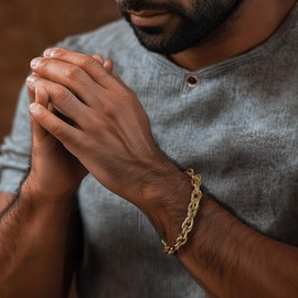 KYAYE Bracelet 14K Gold Bracelets for Women Men Twisted Rope Chain Bracelet for Women Stackable Bracelets Gifts for Men Women 6.5, 7, 7.5, 8, 8.5in (Length 8 Inches)