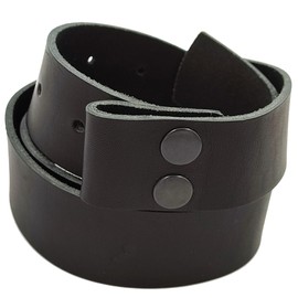Wolfszeit Full Leather Replacement Belt with Press Studs (WED) - Black cowhide, size: 120