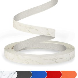 ZYJT Marble Edge Banding 1" x 25ft Non Glued PVC White Edge Banding High Matt Edge Banding for Table Cabinet Furniture