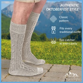 Steigenhöfer Traditional Long Oktoberfest Socks for Men and Women – Cotton Trachten Socks for Bavarian Costumes